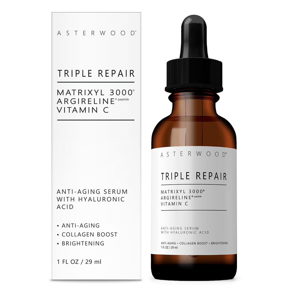 Asterwood Naturals Triple Repair Serum 1oz + Hyaluronic Acid Moisturizer